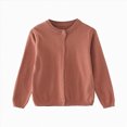thumbnail image 1 of TAmten Girls' 3T 4T 5T 6T 7T Toddler Long Sleeve Knit Sweater Solid Button Up School Uniform Cardigan Outerwear Rose Gold,6-12 Months, 1 of 4