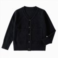 thumbnail image 1 of TAmten Girls Cardigan Sweater Long Sleeve School Uniform Knit Cardigan Button Sweater Jacket Outwear Black,2-4 Years, 1 of 4