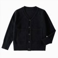 thumbnail image 1 of TAmten Girls Cardigan Sweater Long Sleeve School Uniform Knit Cardigan Button Sweater Jacket Outwear Black,5-7 Years, 1 of 4