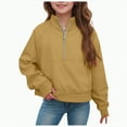 thumbnail image 1 of TAmten Girls Half Zip Sweatshirt Hooded Pullover for Teen Long Sleeve Tops Fall Winter Clothes(Khaki,13-14 Years), 1 of 7
