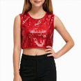 thumbnail image 1 of TAmten Girls Sequin Tank Tops Sparkly Glitter Dance Sleeveless Shirt Size 11-14 Years, 1 of 5