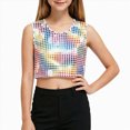 thumbnail image 1 of TAmten Girls Sequin Tank Tops Sparkly Glitter Dance Sleeveless Shirt Size 7-10 Years, 1 of 5