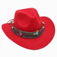 thumbnail image 1 of TAmten Kids Boys Girl Western Cowboy Hat Classic Roll Up Hat with Buckle Belt(Red,3-8 Years), 1 of 4