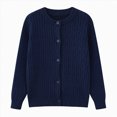 thumbnail image 1 of TAmten Kids School Uniform Sweater Girls Cardigan Button Front Long Sleeve Knit Soft Blue,4-5 Years, 1 of 9