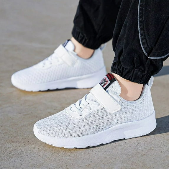 TAmten Kids Shoes Boys Lightweight Girls Running Slip-On Athletic Tennis Shoes for Toddler/Little/Big Kids White(Size,8 Big Kids)