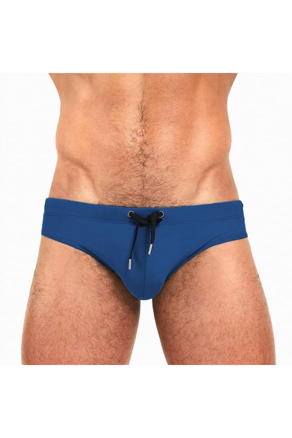 Men Swimsuit Men's Swim Briefs - Athletic Training Swimwear for Men Competition and Racing Swimsuit(Navy,L)