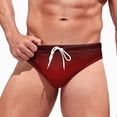 thumbnail image 1 of TAmten Men's Swimwear Mens Swim Thong Sexy Swimwear Bikini Swimsuit Swimming Briefs String Bright Fabric(Wine,XL), 1 of 4