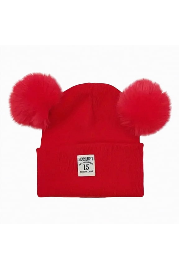 Newborn Beanie Hat Infant Baby Bear Warm Hats Personalized Winter Knit Hats for Boys Girls(Red,0-36 Months)