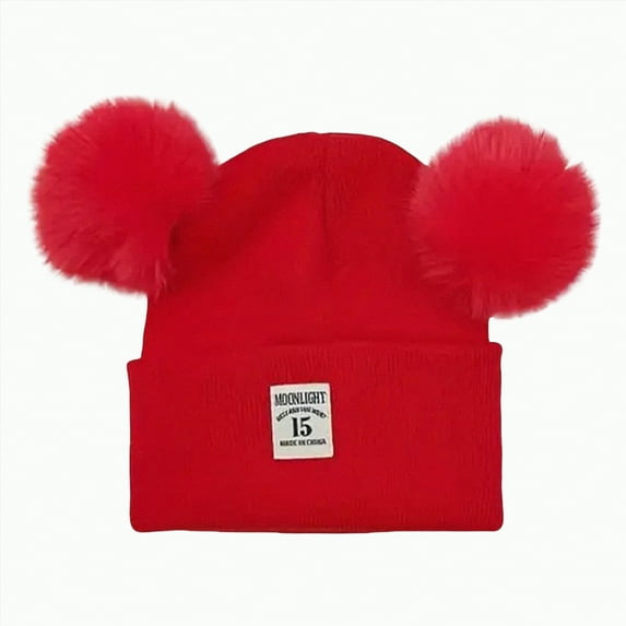 TAmten Newborn Beanie Hat Infant Baby Bear Warm Hats Personalized Winter Knit Hats for Boys Girls(Red,0-36 Months)