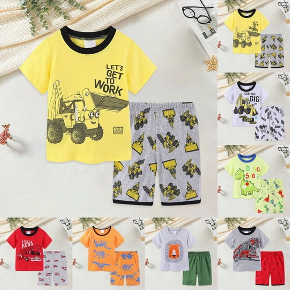 TAmten Pajamas for Toddler Boys 2-8 T Summer Pjs Pajamas & Dailywear Set Size 6-7 Years