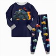thumbnail image 1 of TAmten Pjs for Toddler Boys Toddler Boys Clothes Train Excavator Truck Sleepwear Cotton 2 Pieces Pjs Kids Jammies Sets(Black,3-4 Years), 1 of 9