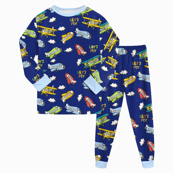 TAmten Planet Pajamas Sets Dinosaur Cotton Truck 2 Piece Long Sleeve Train Sets Sleepwear Clothes Set Loungewear Size 7-8 Years