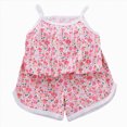 thumbnail image 1 of TAmten Summer Toddler Girl Clothes 1T 2T 3T 4T 5T T-Shirts Shorts Clothing Set Ribbed Knit Cute Summer Outfits 2pcs Shorts Outfits Set Size 6-7 Years, 1 of 1