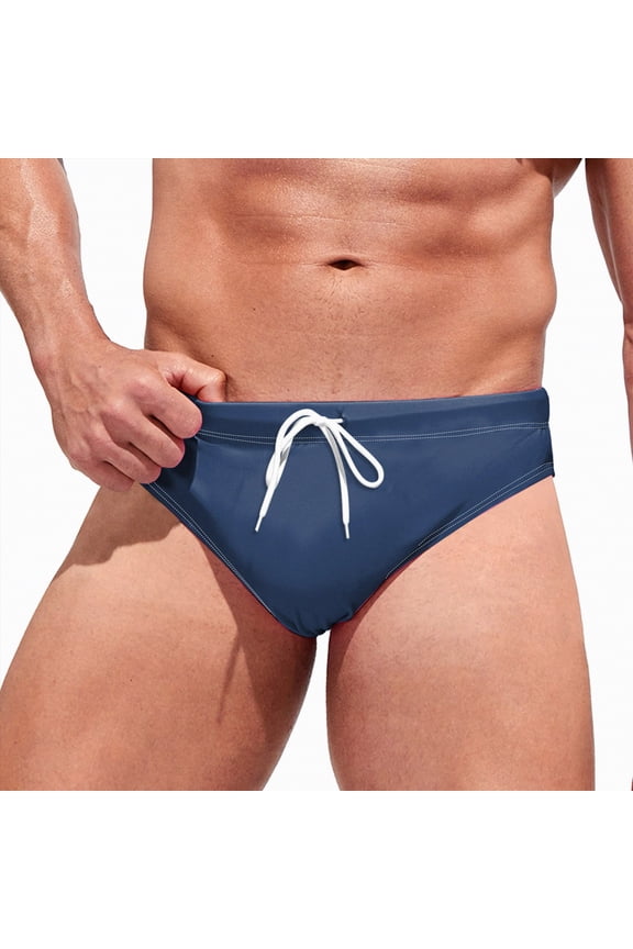 Swimsuit Men Mens Swim Briefs Sexy Underwear, Bikini Swimwear Pool Party, Micro Thong Swimsuit Beach(Navy,L)