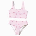 thumbnail image 1 of TAmten Teen Girl Swimsuits Girls Swimsuit 2-Piece Ribbed Bikini Set Adjustable Strap Bathing Suits for Teens Swimwear Solid Red Size 9-10 Years, 1 of 5