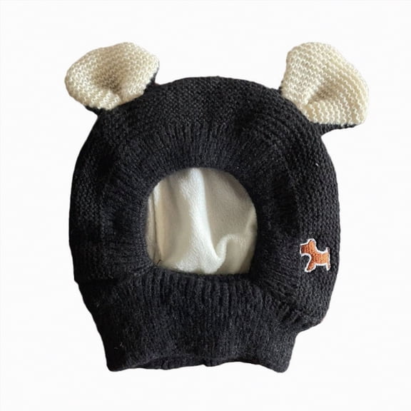 TAmten Thick Warm Hat for Winter, Featuring Cute Cartoon Designs for Boys Girls Ear-Protection for During Outdoor Activities(Black,6-36 Months)