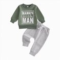 thumbnail image 1 of TAmten Toddler Baby Boy Clothes 3 6 9 12 18 24 Months Mamas Boy Fall Winter Outfit Long Sleeve Letter Sweatshirt Solid Jogger Pants Baby Boy Sets Size 3-6 Months, 1 of 7