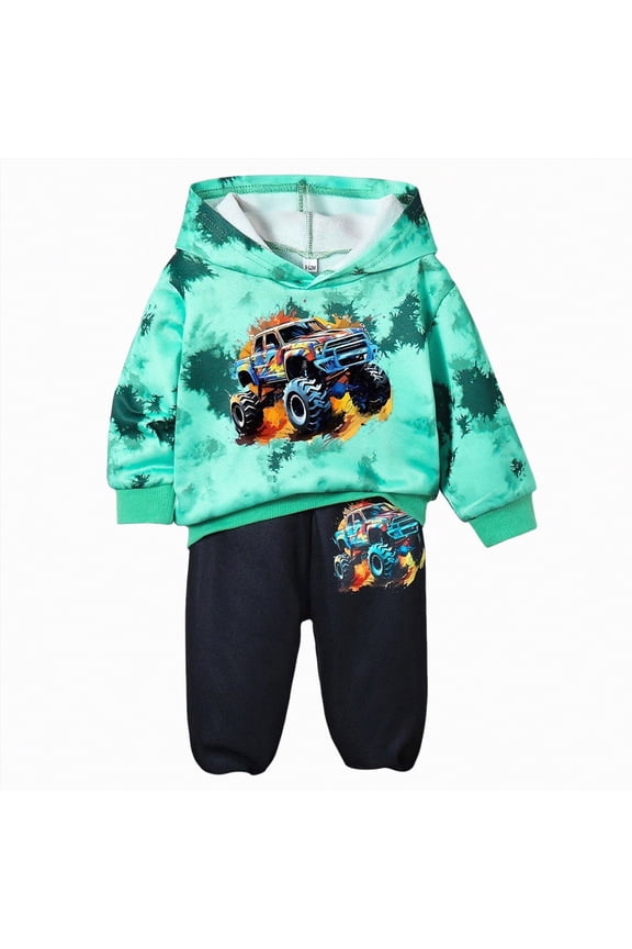 Toddler Baby Boy Clothes Fall Winter Clothes Letter Graphic Long Sleeve Sweatshirt Pullover Cute Infant Toddler Boy Outfits(Green,18-24 Months)