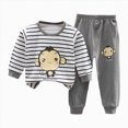 thumbnail image 1 of TAmten Toddler Baby Girl Clothes 1T 2T 3T 4T 5T Fall Winter Outfits Contrast Color Long Sleeve Sweatshirt + Pants Sets Size 5-6 Years, 1 of 4