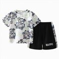 thumbnail image 1 of TAmten Toddler Boy Clothes 4T 5T Cute Summer Kids Pattern Short Sleeve T-Shirt and Shorts Cool Short Sets 13-14 Years, 1 of 7