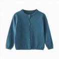 thumbnail image 1 of TAmten Toddler Boys Girls Sweater Cardigan Button Down Shawl Collar Cable Knitted Outwear Long Sleeve Sweater Coats with Pockets Sky Blue,6-12 Months, 1 of 4