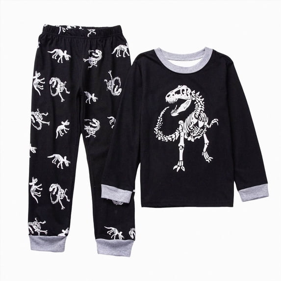 TAmten Toddler Boys Pajamas Cotton Toddler Clothes Set 8T 9T Dinosaur Long Sleeve Sleepwear 2 Piece Kids Pjs Size 8-9T