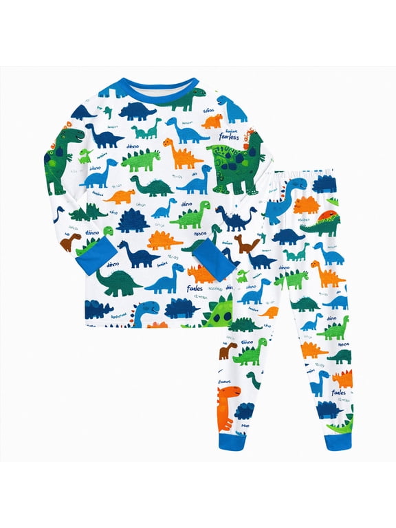 Toddler Boys Planet Pajamas Dinosaur Cotton Kids Truck 2 Piece Train Kids Pjs Sleepwear Boys' Clothing Sets Size 5-6 Years