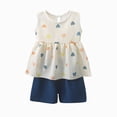 thumbnail image 1 of TAmten Toddler Girl Outfits 3 6 12 18 Months 2T 3T 4T 5T Infant Summer Outfits Set Sleeveless Shirts Tops Shorts Set for Girl Clothing Size 4-5 Years, 1 of 4
