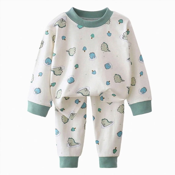 TAmten Toddler Girls Pajama Sets - Snug Fit Long Sleeve Shirring Sleepwear, Soft Breathable Kids Pjs,6-12 Months 12-24 Months 2t 3t 4t 5t 6t 7t 8t 9t Children Size 6-12 Months