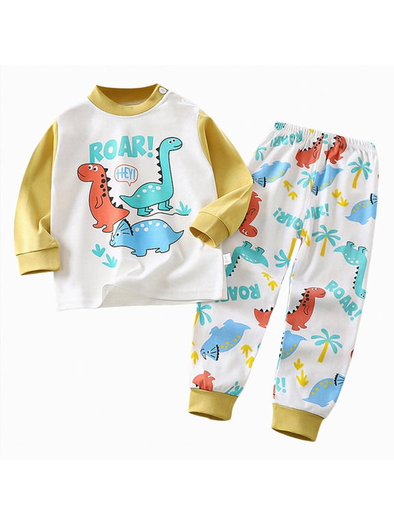 Toddler Kids Boy Girl Fall Clothes 6 12 18 24 Months 2T 3T 4T 5T Funny Animal Letter Print T-Shirt Pant Set,Size 6-12 Months
