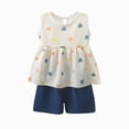 thumbnail image 1 of TAmten Toddler Kids Girl Clothes Baby Girls Floral Letter Graphic Top + Shorts 2Pcs Infant Girls Summer Short Set Newborn Girls Pjs Sets 9-18M 2T 3T 4T 5T Size 5-6 Years, 1 of 4