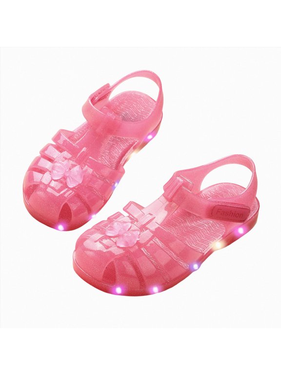 Toddler Sandles Girls Size 11.5 Closed Toe Princess Summer Dress Shoes Fisherman Gladiator Water Beach Flat Sandals for Toddler/Little Kid/Big Kid Hot Pink