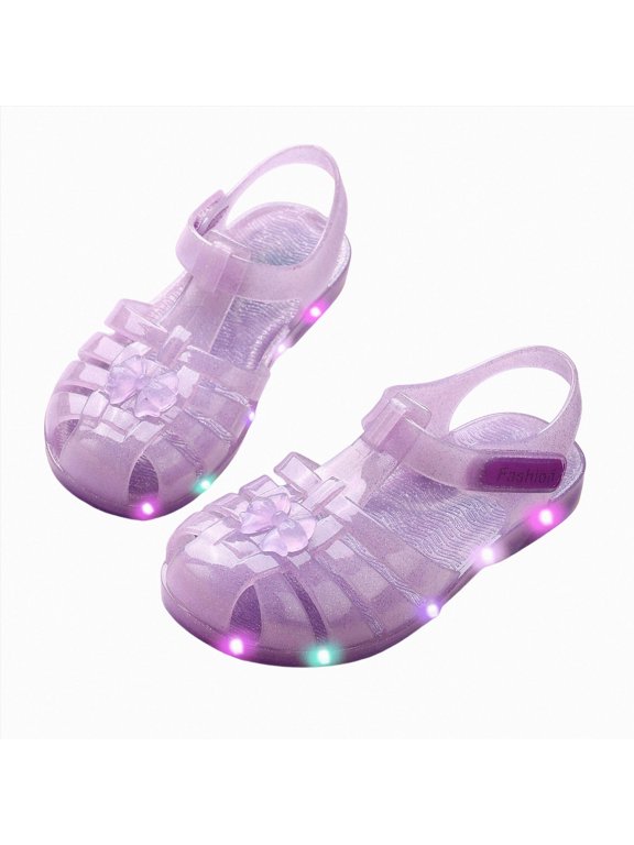Toddler Sandles Girls Size 13 Closed Toe Princess Summer Dress Shoes Fisherman Gladiator Water Beach Flat Sandals for Toddler/Little Kid/Big Kid Purple