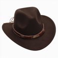 thumbnail image 1 of TAmten Western Cowboy Hat Boys Girl Classic Roll Up Hat with Buckle Belt for Kids(Coffee,3-8 Years), 1 of 4