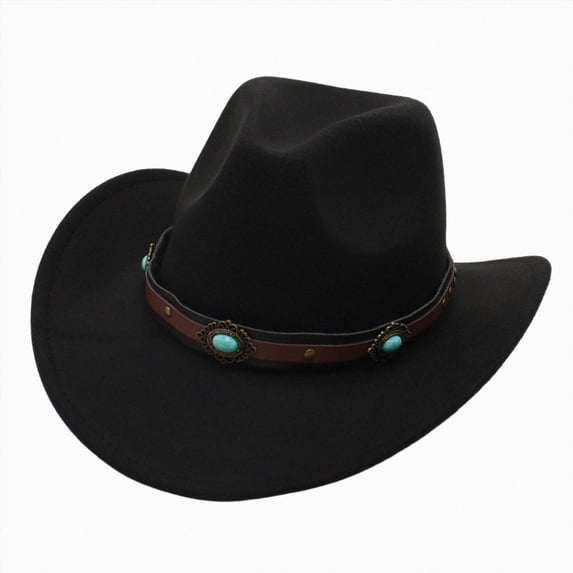 TAmten Western Cowboy Hat for Kids Classic Roll Up Hat Boys Girl(Black,3-8 Years)