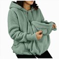 thumbnail image 1 of TAmten Women's 3 in 1 Pet Wearing Jacket, Thickened Fleece Winter Coat, Warm Full Zip Cat Carrier Hoodie Gift for Cat Owners|M, 1 of 9