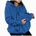 thumbnail image 1 of TAmten Women's 3 in 1 Pet Wearing Jacket, Thickened Fleece Winter Coat, Warm Full Zip Cat Carrier Hoodie Gift for Cat Owners|XXL, 1 of 9