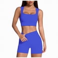 thumbnail image 1 of TAmten Workout Sets for Women 2 Piece - Seamless Yoga Outfits Shorts and Padded Sports Bra Gym Athletic Clothing Set(Blue,S), 1 of 6