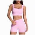 thumbnail image 1 of TAmten Workout Sets for Women 2 Piece - Seamless Yoga Outfits Shorts and Padded Sports Bra Gym Athletic Clothing Set(Pink,M), 1 of 9