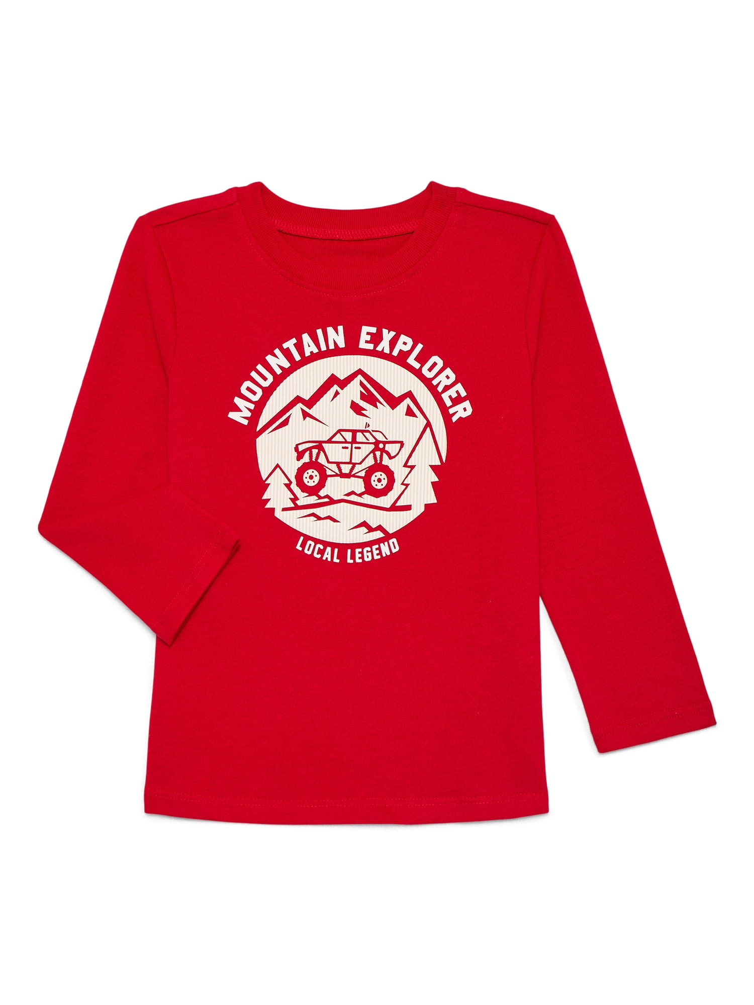 Toddler Boys Holiday Graphic Brushed Jersey Tee with Long Sleeves, Sizes 18M-5T