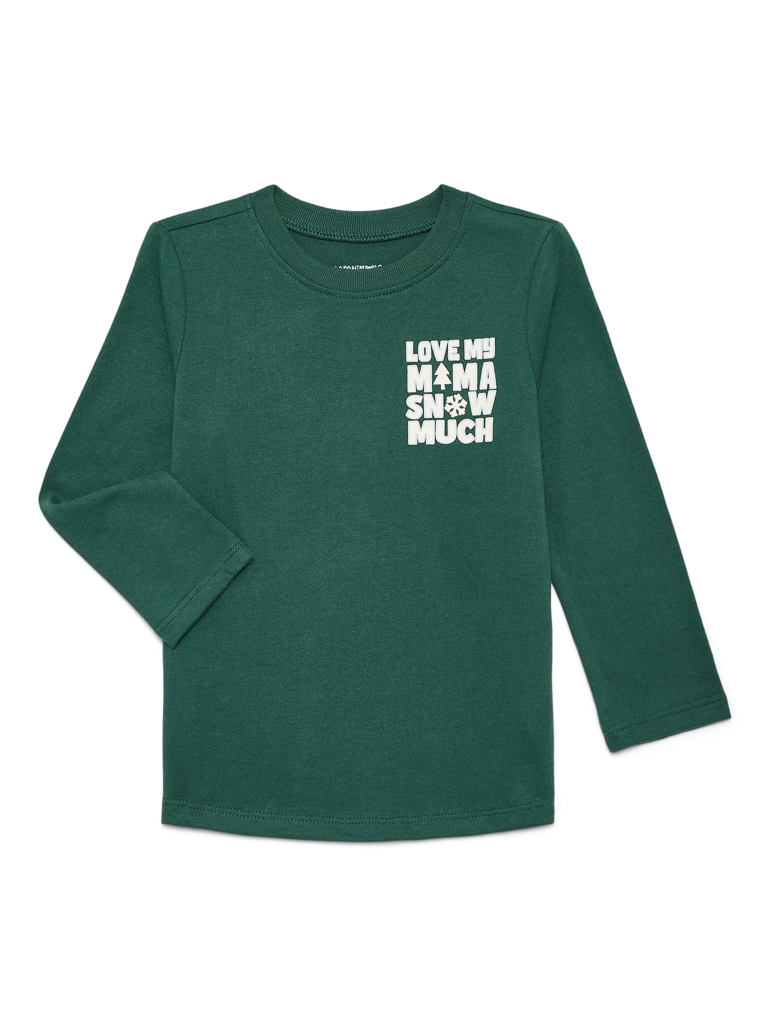 Garanimals Garanimals Toddler Boys Holiday Graphic Brushed Jersey Tee with Long Sleeves, Sizes 18M-5T