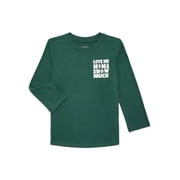 Garanimals Toddler Boys Holiday Graphic Brushed Jersey Tee with Long Sleeves, Sizes 18M-5T