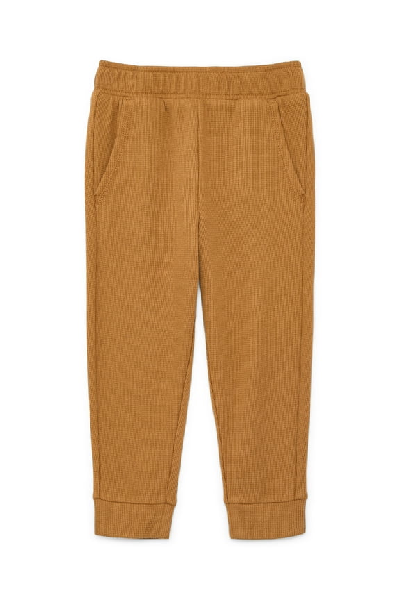 Toddler Boys Holiday Solid Micro Thermal Joggers, Sizes 18M-5T