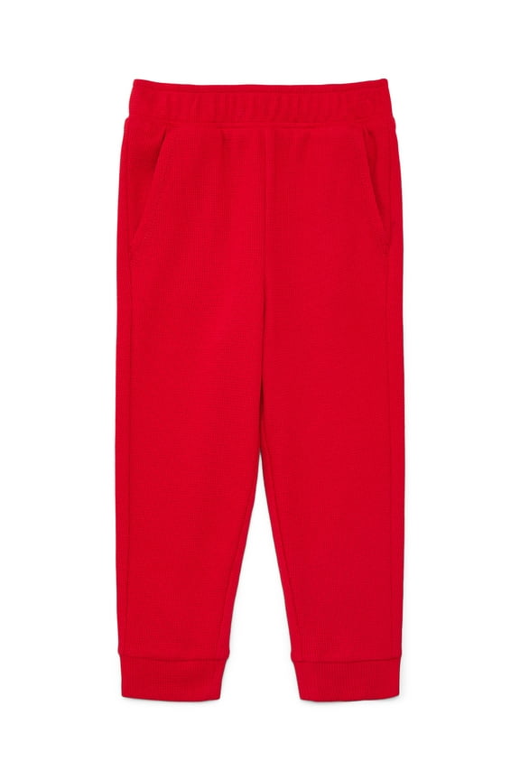Toddler Boys Holiday Solid Micro Thermal Joggers, Sizes 18M-5T