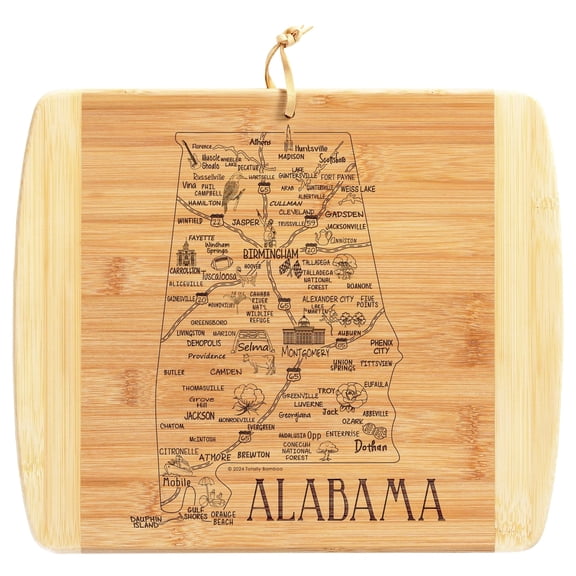 TB Home Alabama State Cutting Board and Charcuterie Serving Platter, 13" x 11"