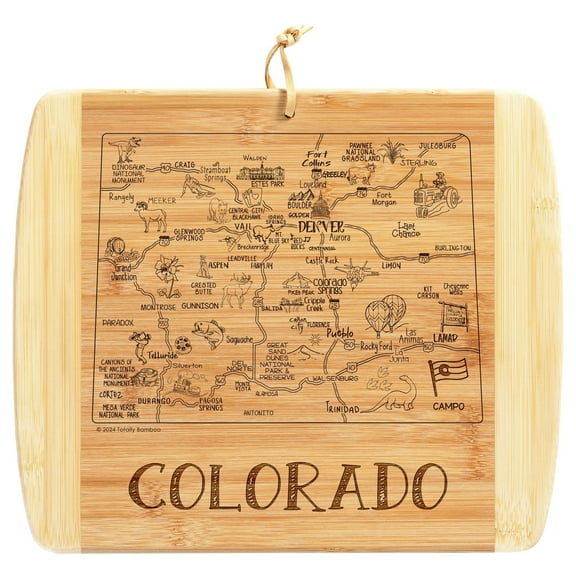 TB Home Colorado State Cutting Board and Charcuterie Serving Platter, 13" x 11"