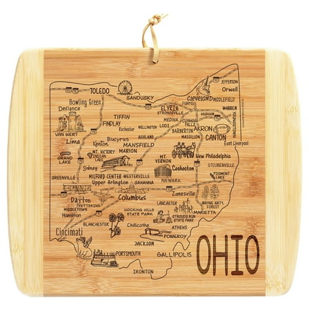 TB Home Ohio Cutting Board and Charcuterie Serving Platter, 13" x 11"