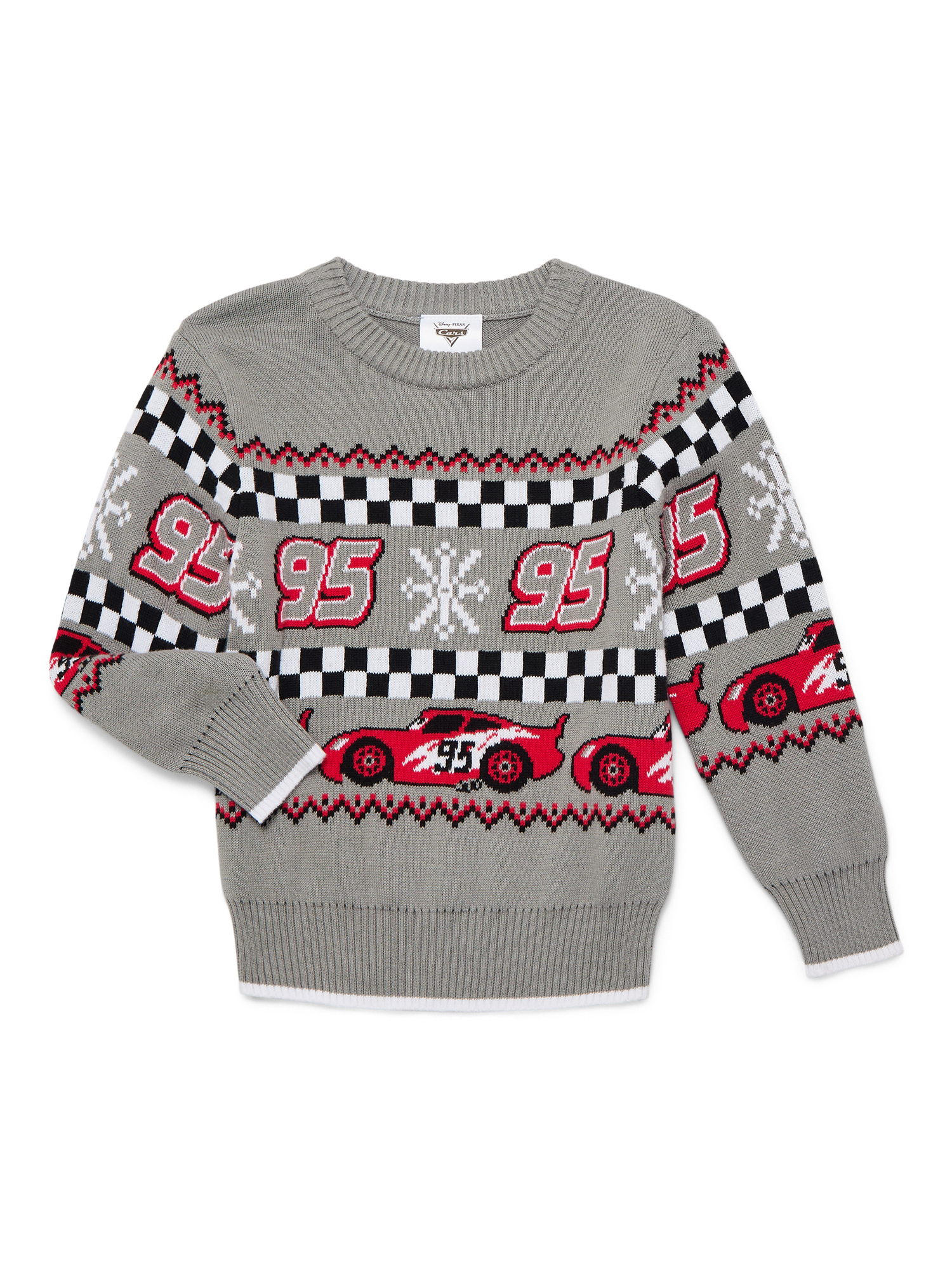 Pixar Cars Toddler Boys' Holiday Sweater with Long Sleeves, Sizes 12M-5T