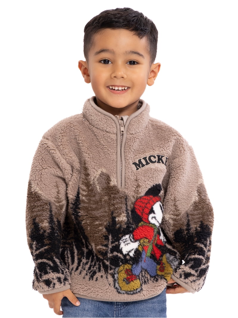 希少STANDARD CALIFORNIA × MICKEY XL Mickey Mouse Toddler Boys Plush Fleece Half Zip Sweatshirt, Sizes