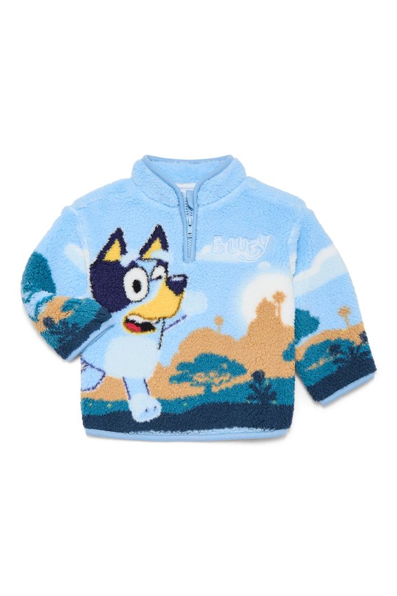 Toddler Boys Plush Graphic Half Zip Sweatshirt, Sizes 12M-5T